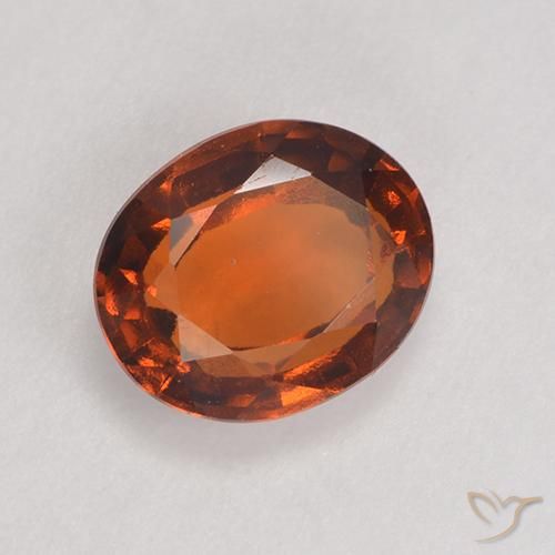 Grenat Hessonite Orange rougeâtre naturelle ovale, 1.80 ct, VS