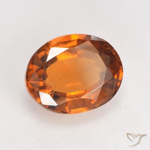 Grenat Hessonite Orange foncé naturelle ovale, 1.89 ct, VS