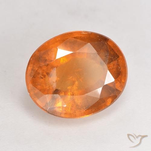 Grenat Hessonite Orange foncé naturelle ovale, 2.90 ct, SI