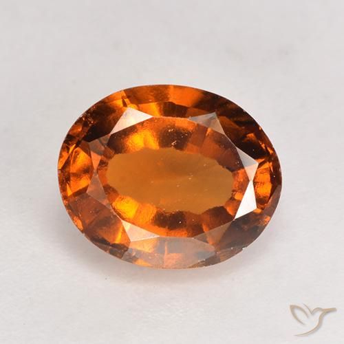 Grenat Hessonite Orange rougeâtre naturelle ovale, 2.46 ct, VS