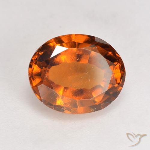 Grenat Hessonite Orange rougeâtre naturelle ovale, 2.46 ct, VS