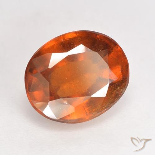 Grenat Hessonite Orange foncé naturelle ovale, 3.19 ct, SI