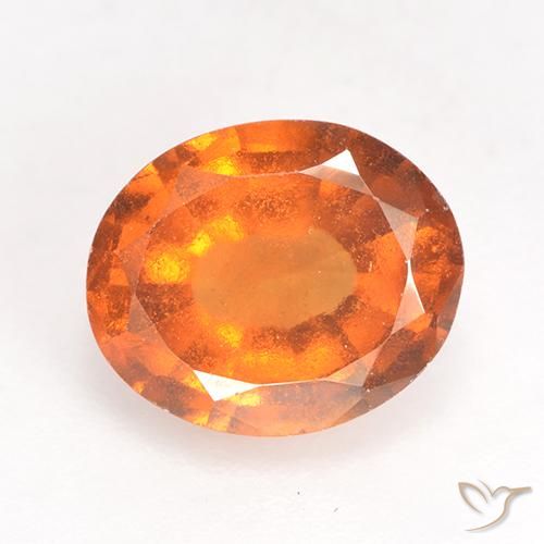 Grenat Hessonite Orange moyen naturelle ovale, 2.35 ct, SI