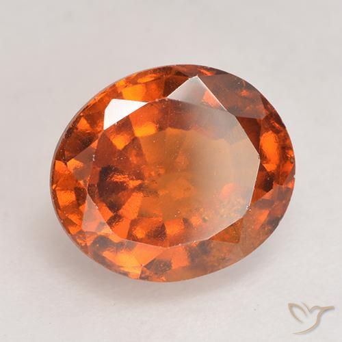 Grenat Hessonite Orange foncé naturelle ovale, 2.82 ct, VS-SI