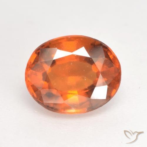 Grenat Hessonite Orange foncé naturelle ovale, 1.76 ct, VS