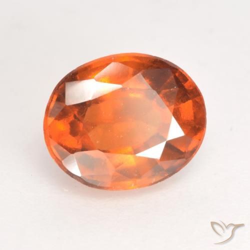 Grenat Hessonite Orange foncé naturelle ovale, 1.76 ct, VS