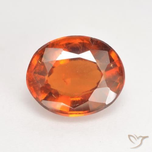 Grenat Hessonite Orange foncé naturelle ovale, 2.89 ct, VS-SI