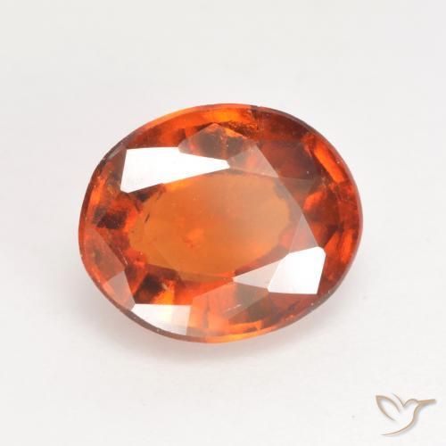 Grenat Hessonite Orange foncé naturelle ovale, 2.89 ct, VS-SI