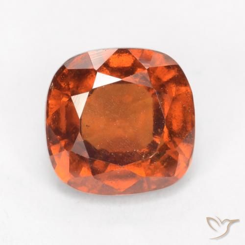 2.08ct Naturel Ambre orange Grenat Hessonite, Coussin, VS