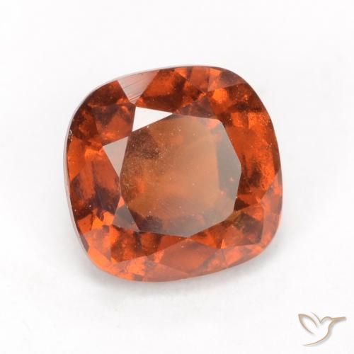 Grenat Hessonite Ambre orange naturelle Coussin, 2.08 ct, VS