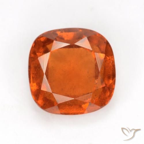 Grenat Hessonite Orange foncé naturelle Coussin, 2.02 ct, VS