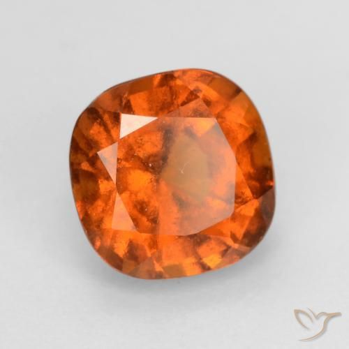 Grenat Hessonite Orange feu naturelle Coussin, 2.03 ct, VS-SI