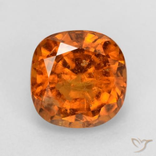 2.00ct Naturel Orange moyen-foncé Grenat Hessonite, Coussin, VS-SI