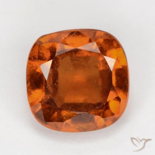 Grenat Hessonite Orange rougeâtre naturelle Coussin, 2.19 ct, VS