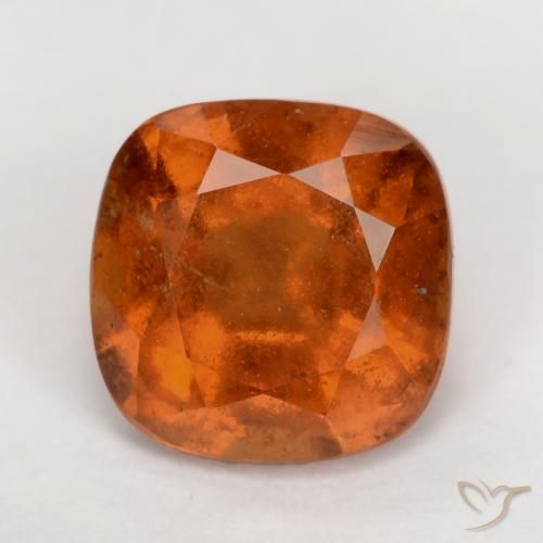 Grenat Hessonite Orange rougeâtre naturelle Coussin, 2.04 ct, VS-SI