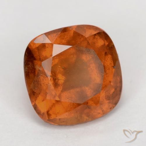 Grenat Hessonite Orange rougeâtre naturelle Coussin, 2.04 ct, VS-SI