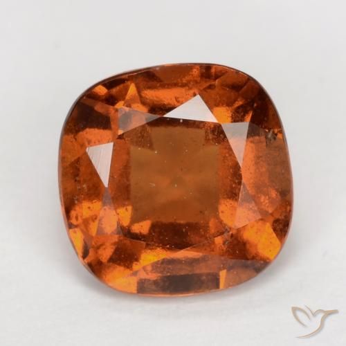 Grenat Hessonite Orange foncé naturelle Coussin, 1.74 ct, VS