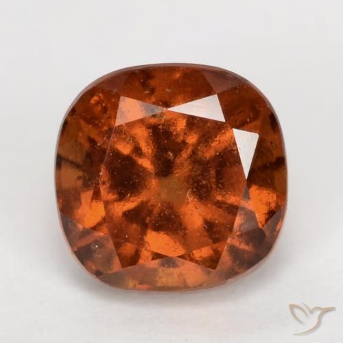 Grenat Hessonite Orange foncé naturelle Coussin, 2.19 ct, VS-SI