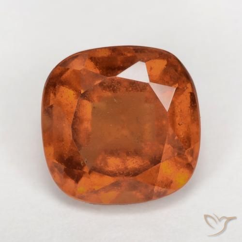 Grenat Hessonite Orange rougeâtre naturelle Coussin, 1.99 ct, VS-SI
