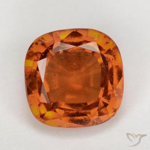 Grenat Hessonite Orange moyen-foncé naturelle Coussin, 2.10 ct, VS