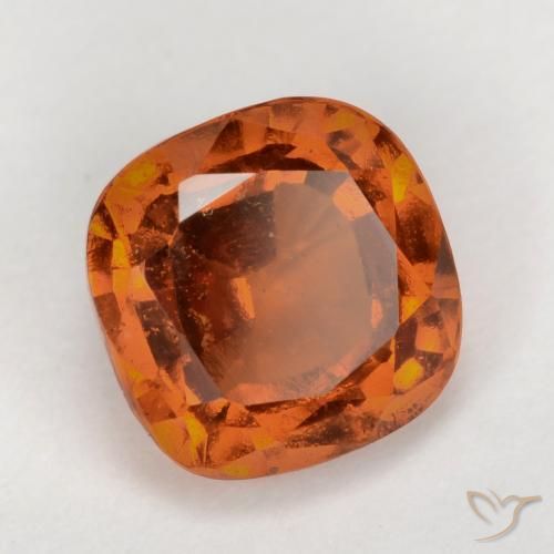 Grenat Hessonite Orange moyen-foncé naturelle Coussin, 2.10 ct, VS