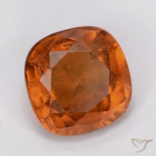 Grenat Hessonite Orange moyen-foncé naturelle Coussin, 2.00 ct, VS-SI