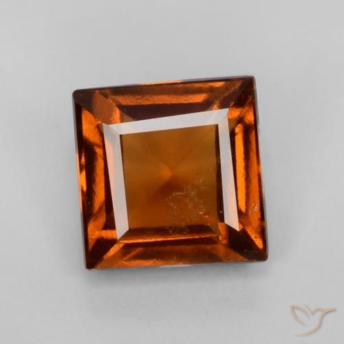 1.24ct Naturel Ambre orange Grenat Hessonite, Carré, VS-SI