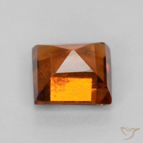 Grenat Hessonite Ambre orange naturelle Carré, 1.24 ct, VS-SI