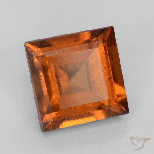 Grenat Hessonite Orange foncé naturelle Carré, 1.32 ct, VS-SI
