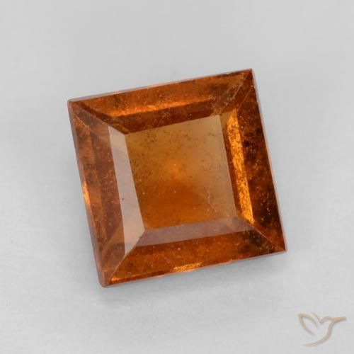 Grenat Hessonite Orange foncé naturelle Carré, 1.32 ct, VS-SI
