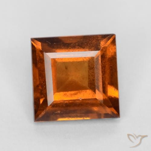 Grenat Hessonite Ambre orange naturelle Carré, 1.31 ct, VS-SI