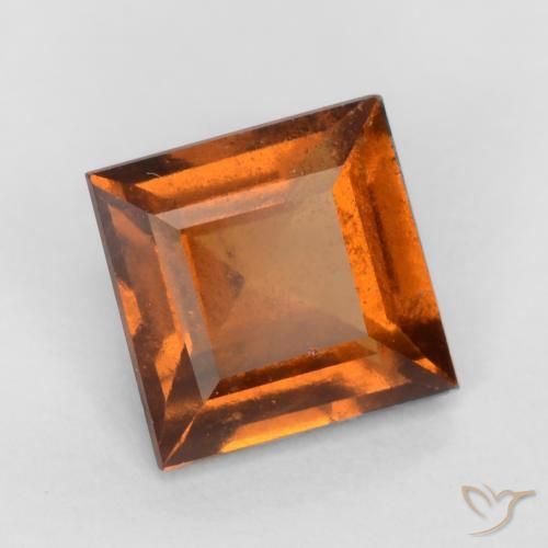 Grenat Hessonite Ambre orange naturelle Carré, 1.31 ct, VS-SI