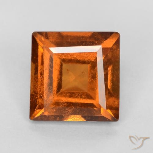 Grenat Hessonite Orange moyen naturelle Carré, 1.16 ct, VS-SI