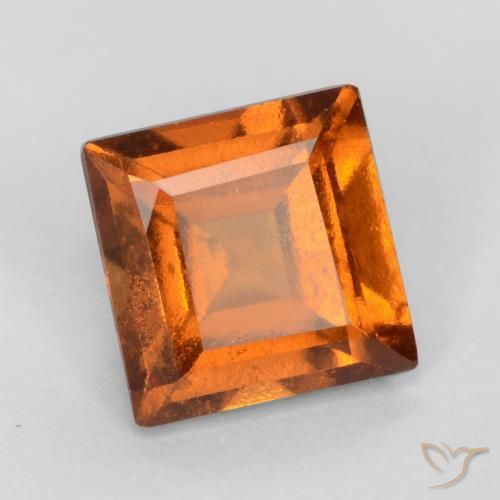 Grenat Hessonite Orange moyen naturelle Carré, 1.16 ct, VS-SI