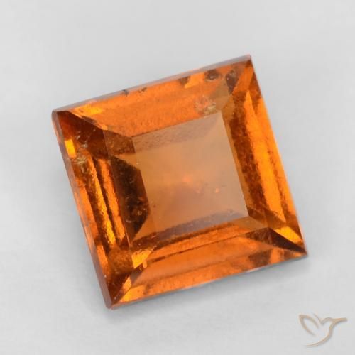 Grenat Hessonite Orange foncé naturelle Carré, 1.33 ct, VS-SI