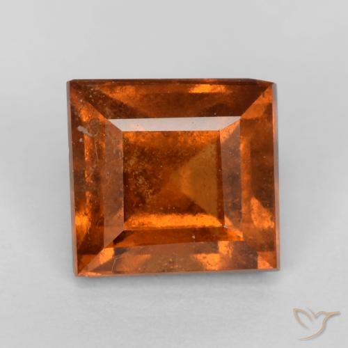 1.43ct Naturel Orange foncé Grenat Hessonite, Carré, VS-SI