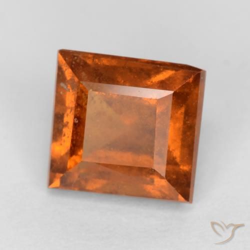 Grenat Hessonite Orange foncé naturelle Carré, 1.43 ct, VS-SI