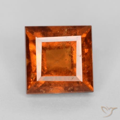 Grenat Hessonite Orange foncé naturelle Carré, 1.44 ct, VS-SI