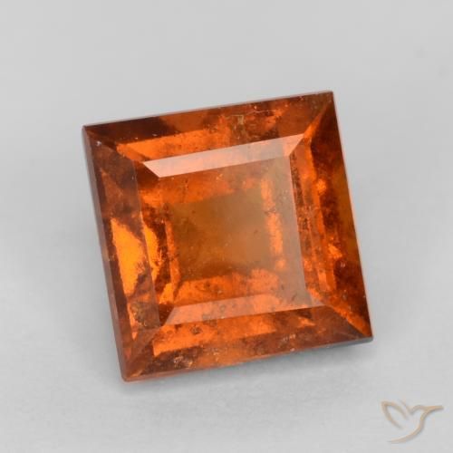 Grenat Hessonite Orange foncé naturelle Carré, 1.44 ct, VS-SI