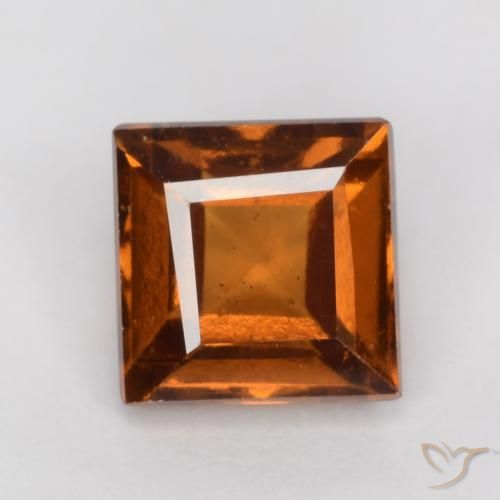 1.41ct Naturel Orange foncé Grenat Hessonite, Carré, VS