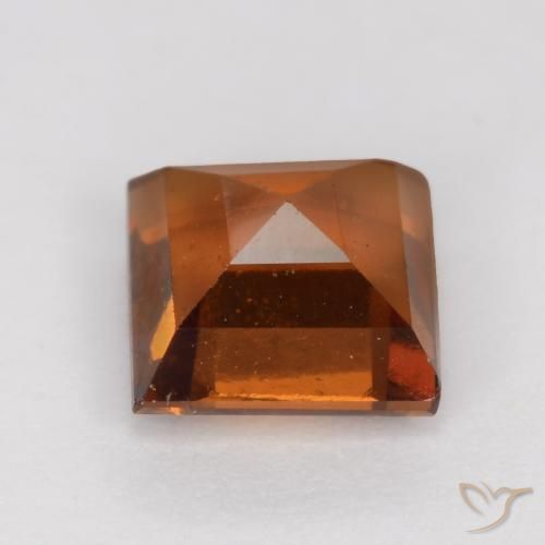 Grenat Hessonite Orange foncé naturelle Carré, 1.41 ct, VS