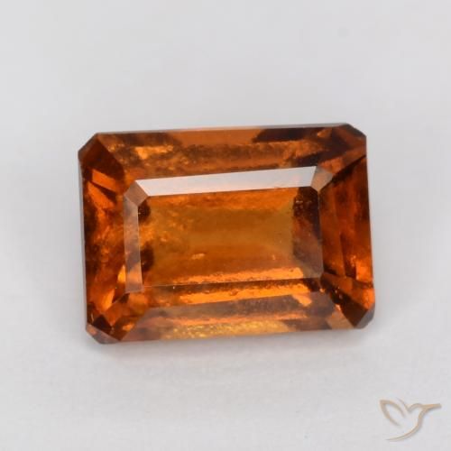 Grenat Hessonite Ambre orange naturelle Octogone / coupe Émeraude, 1.29 ct, VS-SI