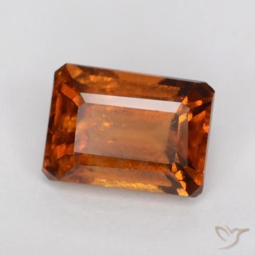 Grenat Hessonite Ambre orange naturelle Octogone / coupe Émeraude, 1.29 ct, VS-SI