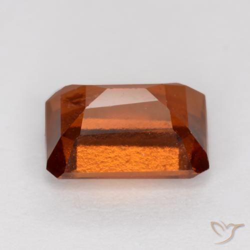Grenat Hessonite Ambre orange naturelle Octogone / coupe Émeraude, 1.29 ct, VS-SI