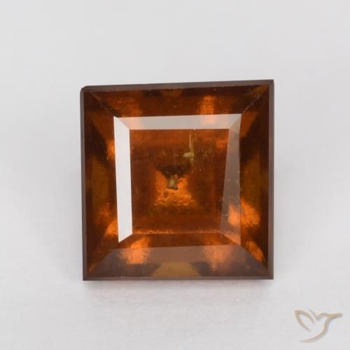 Grenat Hessonite Orange foncé naturelle Carré, 1.36 ct, VS