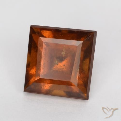 Grenat Hessonite Orange foncé naturelle Carré, 1.36 ct, VS