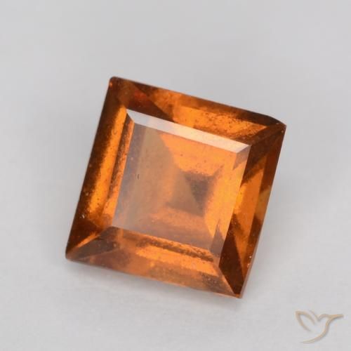 Grenat Hessonite Orange moyen-foncé naturelle Carré, 0.91 ct, VS