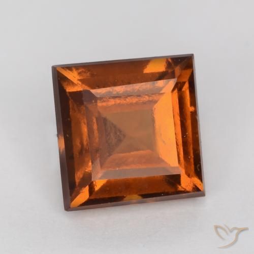 Grenat Hessonite Ambre orange naturelle Carré, 1.44 ct, VS