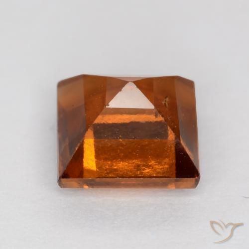 Grenat Hessonite Ambre orange naturelle Carré, 1.44 ct, VS