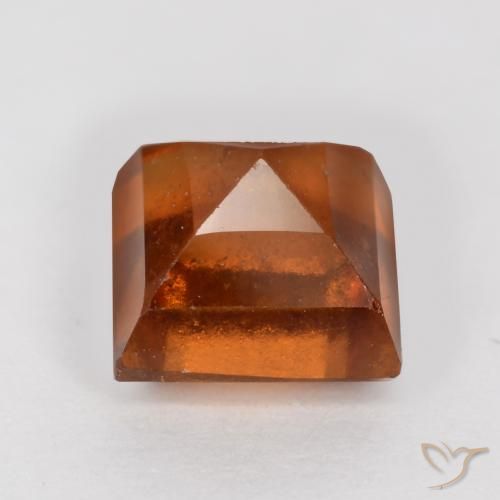 Grenat Hessonite Ambre orange naturelle Carré, 1.68 ct, SI